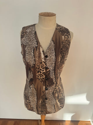 Vintage Animal print sleeveless vest
