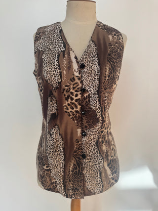 Vintage Animal print sleeveless vest