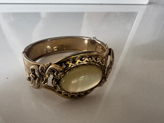 Vintage Mother of Pearl Brass Cuff