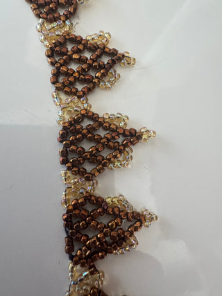 Vintage Art Deco handmade beaded necklace with glass seed beads