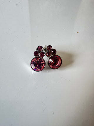 Dyrberg  Kern Silver and Pink Crystal Earrings