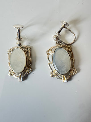 Silver Anitique and Mother of Pearl Earrings